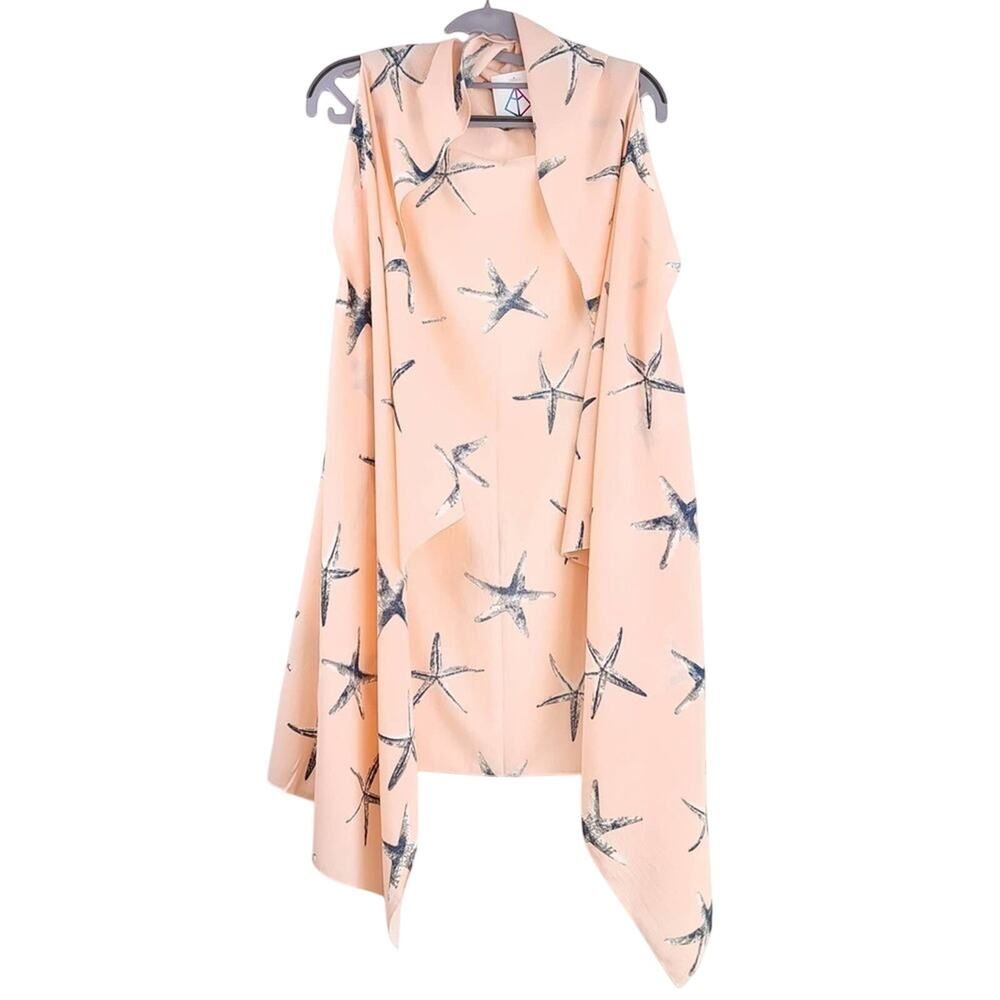 A&O Sleeveless Starfish Peach Cardigan Vest